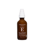 A 50 mL amber bottle of One Love Organics Botanical E Neck & Decollete Firming Cream