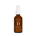 A 60 mL amber glass spray bottle of One Love Organics Botanical D Moisture Mist with a white spray cap, shown on a solid white background.