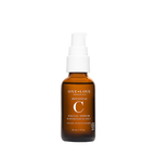 One Love Organics Botanical C Facial Serum in an amber glass bottle with a white pump dispenser
