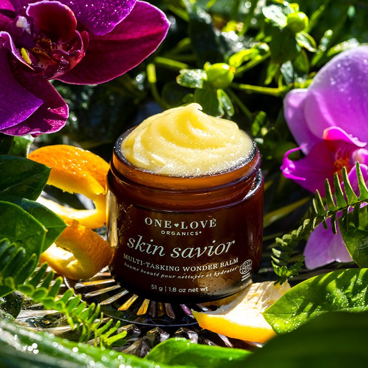 A jar of One Love Organics Skin Savior balm