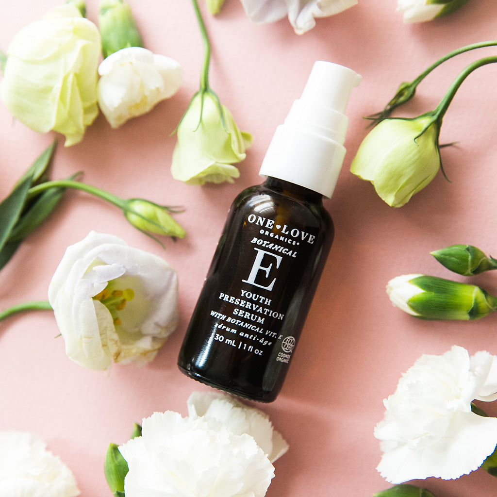 A bottle of One+Love Botanicals Youth Preservation Serum 