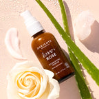 A bottle of One Love Organics Love+ Rose Hydrating Serum