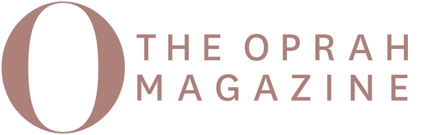 The Oprah Magazine logo in a muted dusty rose color on a solid white background.