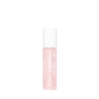 A bottle of One Love Organics Love + Eyebright Eye Serum in a soft pink shade with a white cap, centered on a plain white background.