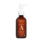A 120 mL amber bottle of One+ Love Organics Botanical A Facial Cleanser with a white pump dispenser
